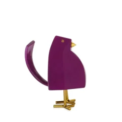 Statues & Sculptures Table Top|Animals^Cubic Bird 14cm Violet Resin Indoor Sculpture