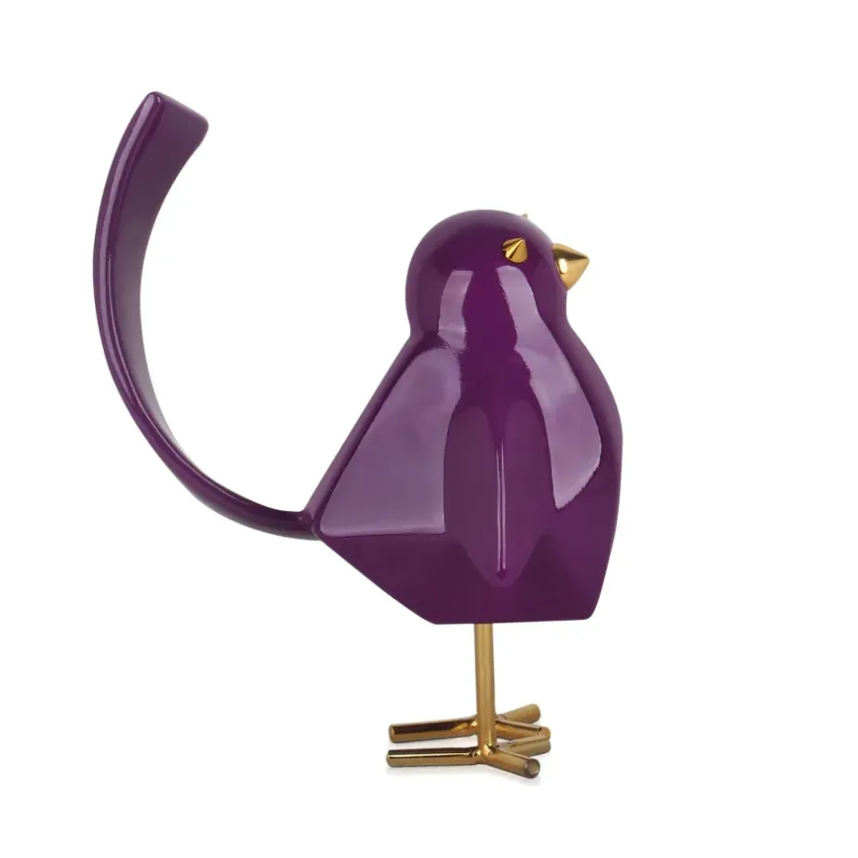 Statues & Sculptures Table Top|Animals^Cubic Bird 30cm Violet Resin Indoor Sculpture