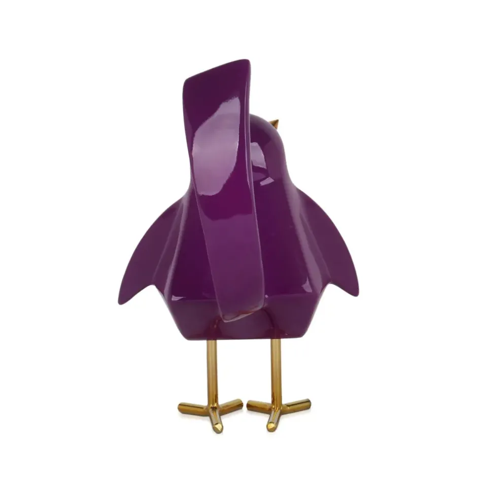 Statues & Sculptures Table Top|Animals^Cubic Bird 30cm Violet Resin Indoor Sculpture