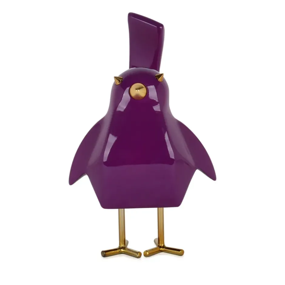 Statues & Sculptures Table Top|Animals^Cubic Bird 30cm Violet Resin Indoor Sculpture