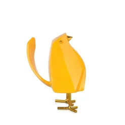 Statues & Sculptures Table Top|Animals^Cubic Bird 14cm Yellow Resin Indoor Sculpture