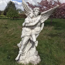 Statues & Sculptures Angel|Roman^Cupid & Psyche 197cm Marble Garden Statue