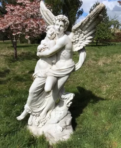 Statues & Sculptures Angel|Roman^Cupid & Psyche 197cm Marble Garden Statue