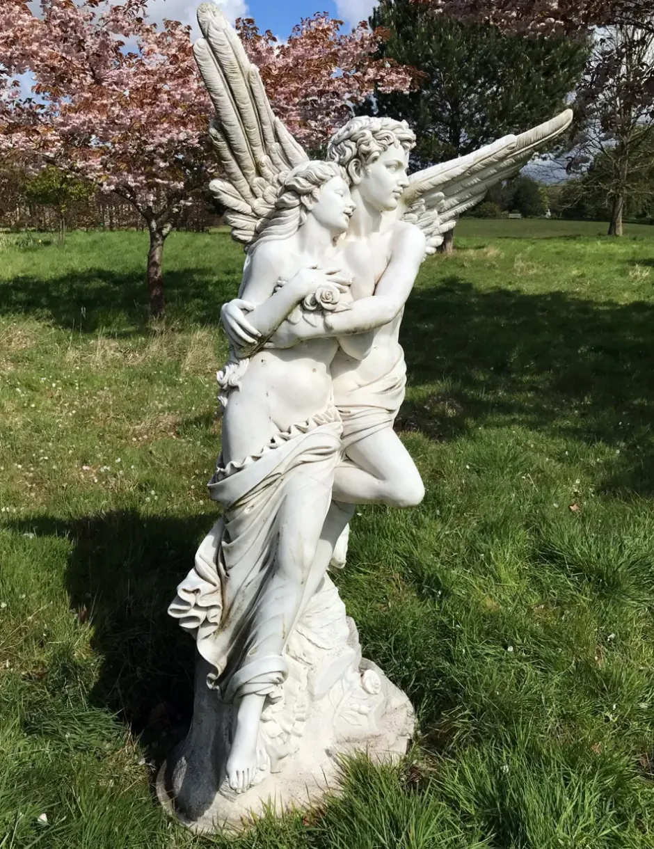 Statues & Sculptures Angel|Roman^Cupid & Psyche 197cm Marble Garden Statue