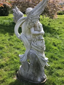 Statues & Sculptures Angel|Roman^Cupid & Psyche 197cm Marble Garden Statue