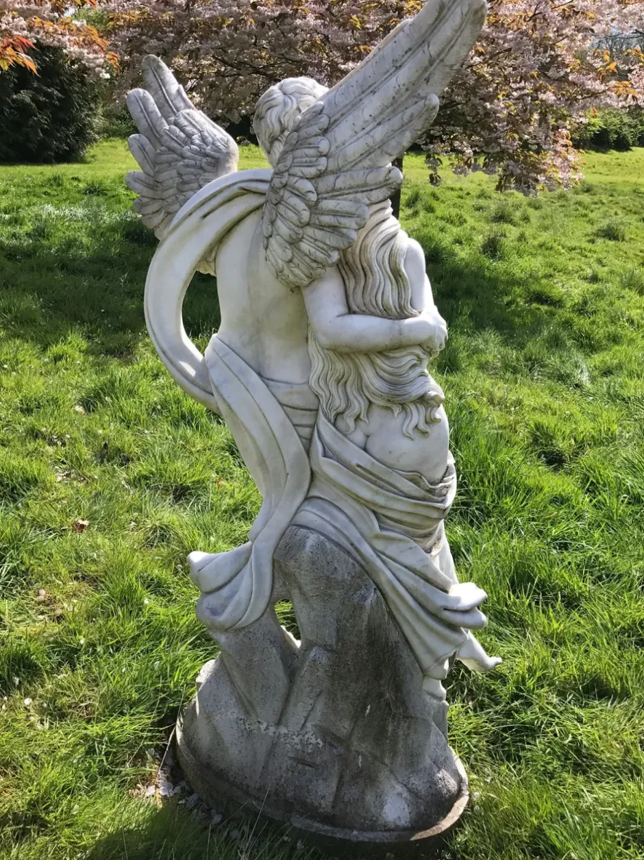 Statues & Sculptures Angel|Roman^Cupid & Psyche 197cm Marble Garden Statue