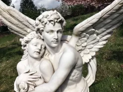 Statues & Sculptures Angel|Roman^Cupid & Psyche 197cm Marble Garden Statue