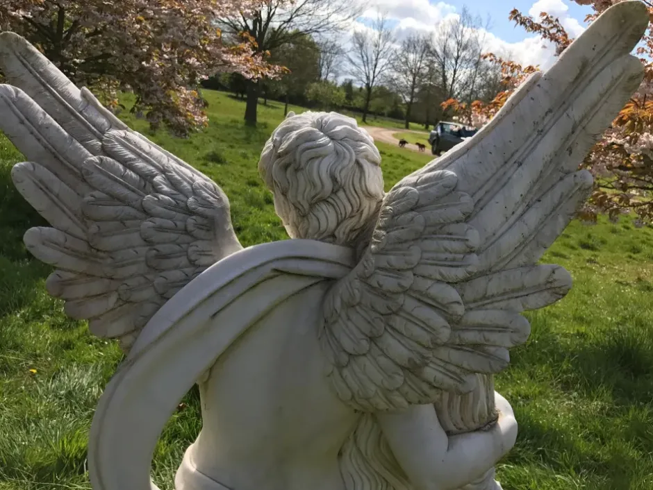 Statues & Sculptures Angel|Roman^Cupid & Psyche 197cm Marble Garden Statue