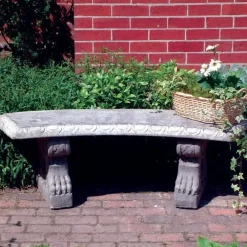 Statues & Sculptures Stone Benches^Curved Pattern Top Stone Garden Bench