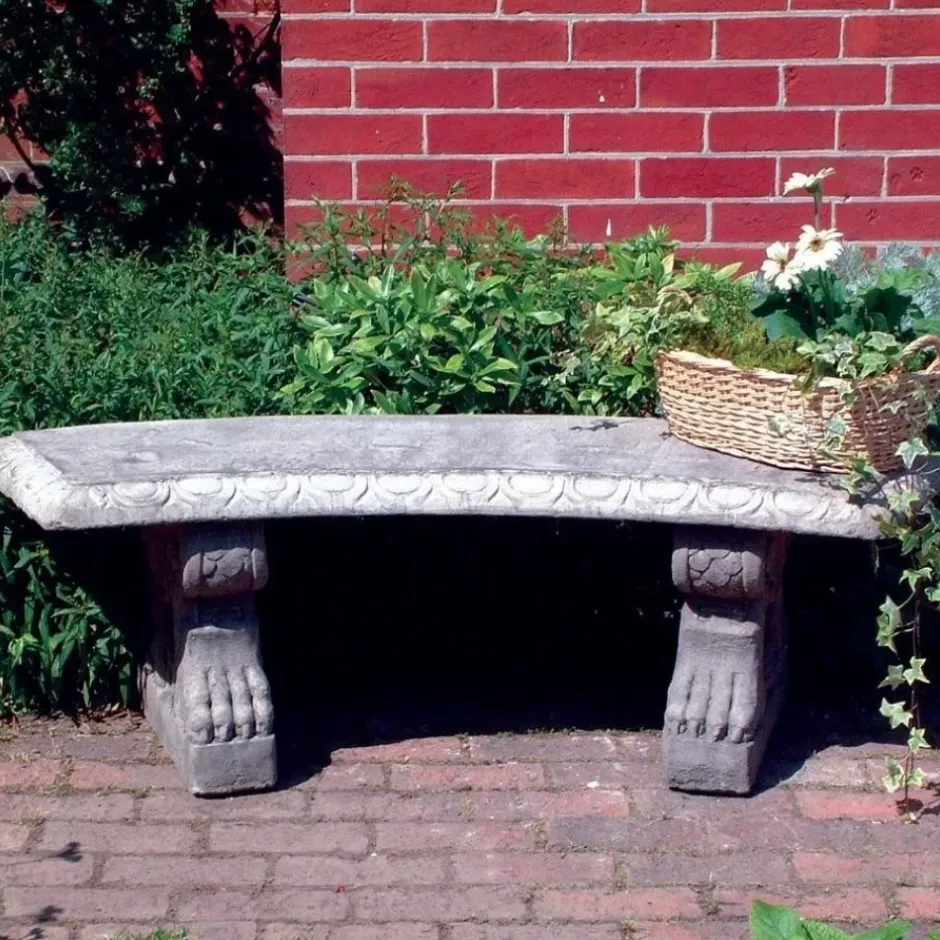 Statues & Sculptures Stone Benches^Curved Pattern Top Stone Garden Bench