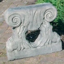 Statues & Sculptures Stone Benches^Curved Pattern Top Stone Garden Bench