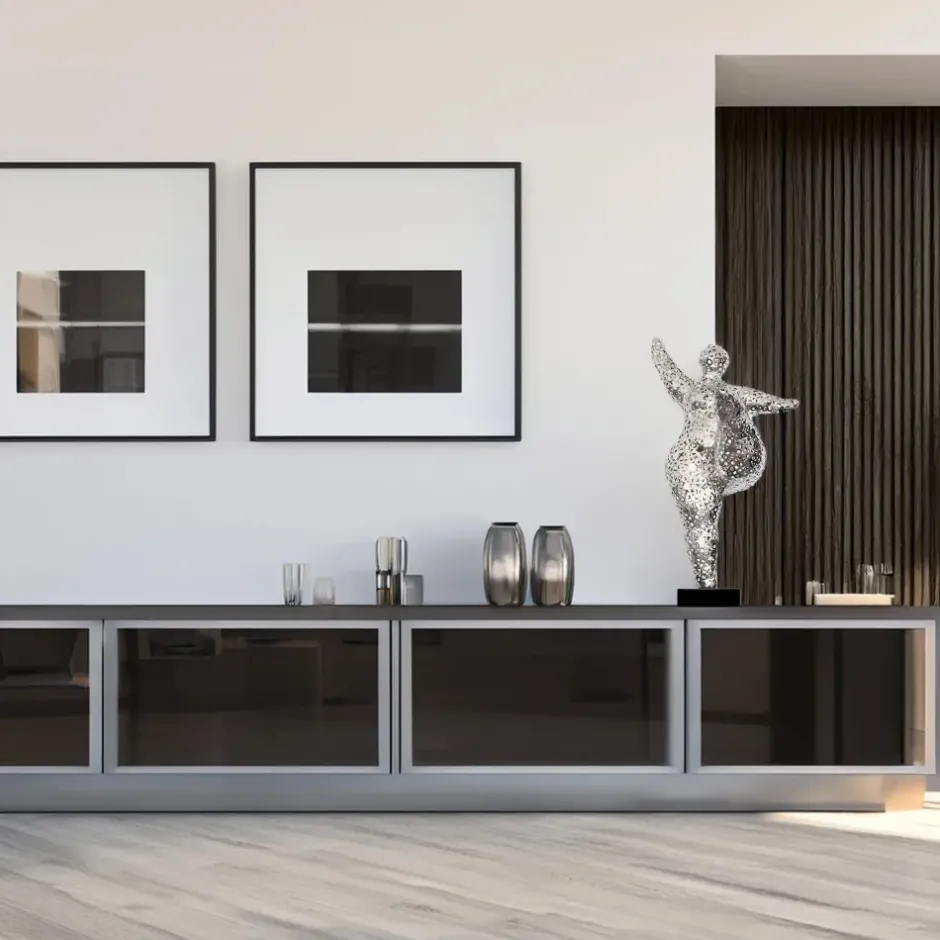 Statues & Sculptures Figurative|Table Top^Dancing Soul 95cm Silver Metal Indoor Sculpture