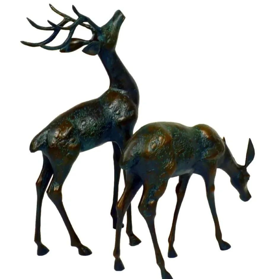 Statues & Sculptures Stags & Deers^Deer & Doe Bronze Metal Garden Statues