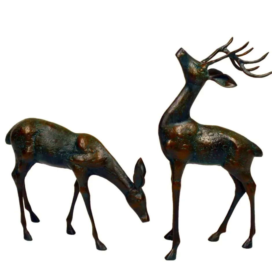 Statues & Sculptures Stags & Deers^Deer & Doe Bronze Metal Garden Statues