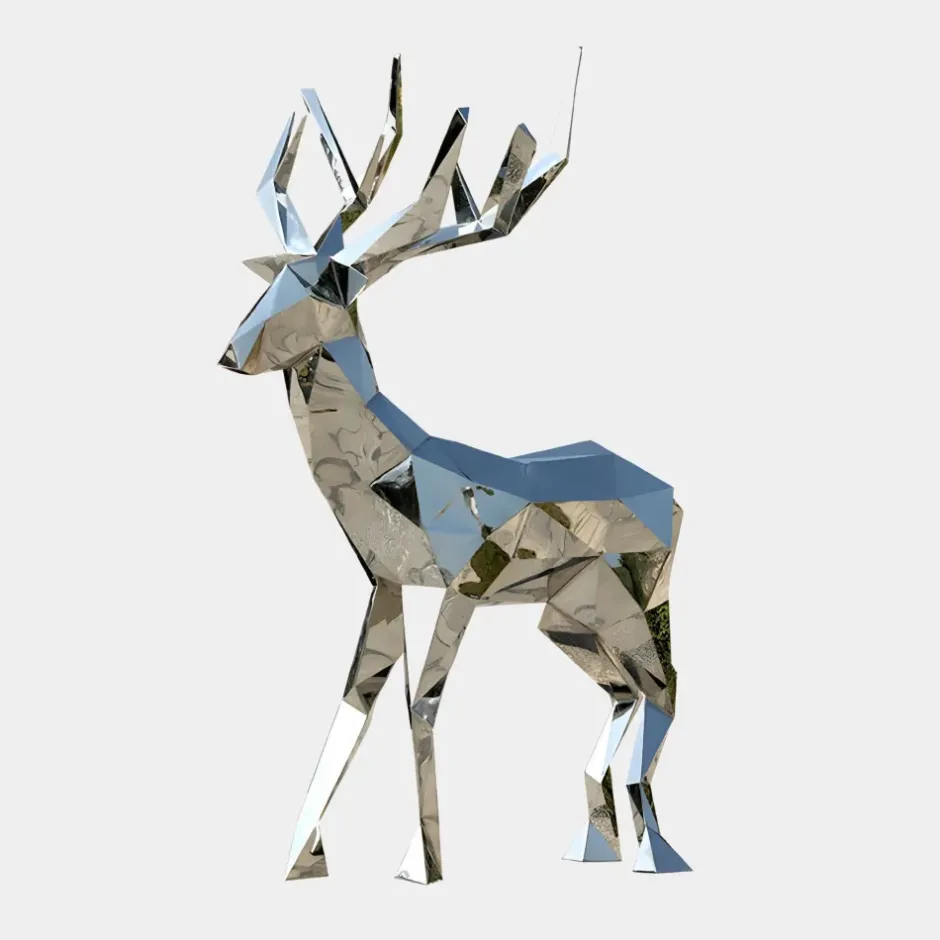 Statues & Sculptures Wildlife|Stags & Deers^Deer 168cm Geometric Metal Garden Sculpture