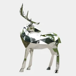 Statues & Sculptures Wildlife|Stags & Deers^Deer 158cm Geometric Metal Garden Sculpture