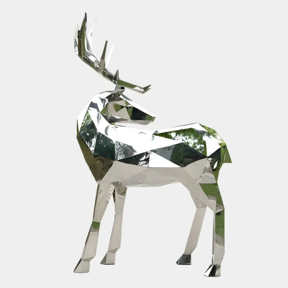 Statues & Sculptures Wildlife|Stags & Deers^Deer 158cm Geometric Metal Garden Sculpture