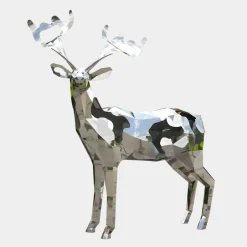 Statues & Sculptures Wildlife|Stags & Deers^Deer 197cm Geometric Metal Garden Sculpture v1