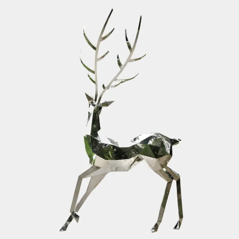 Statues & Sculptures Wildlife|Stags & Deers^Deer 258cm Geometric Metal Garden Sculpture