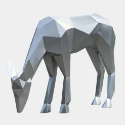 Statues & Sculptures Wildlife|Stags & Deers^Deer 90cm Geometric Metal Garden Sculpture