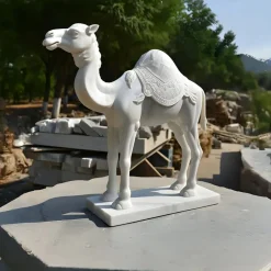 Statues & Sculptures Wildlife|Modern^Desert Camel 160cm White Marble Garden Statue v1