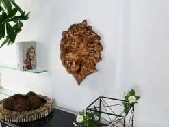 Statues & Sculptures Wall Art|Animals^Desert Lion 49cm Bronze Resin Wall Sculpture