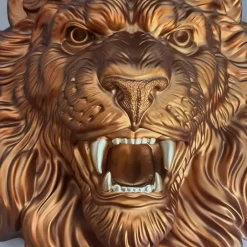 Statues & Sculptures Wall Art|Animals^Desert Lion 49cm Bronze Resin Wall Sculpture