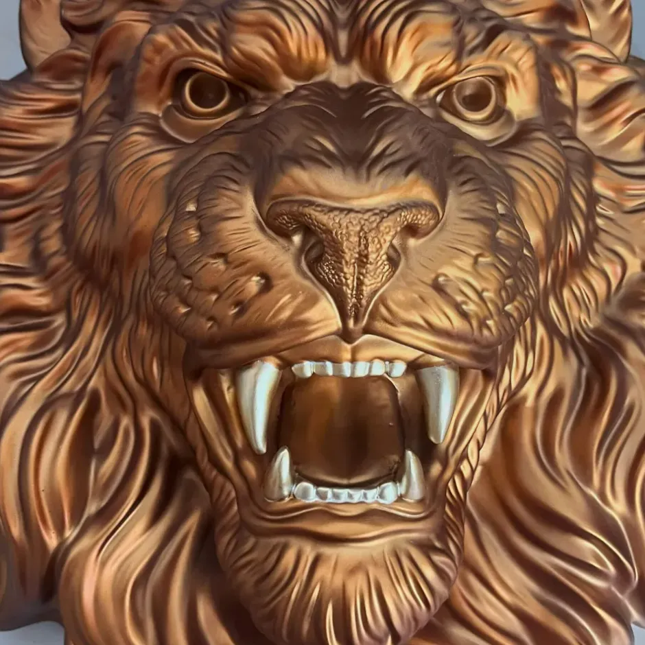 Statues & Sculptures Wall Art|Animals^Desert Lion 49cm Bronze Resin Wall Sculpture