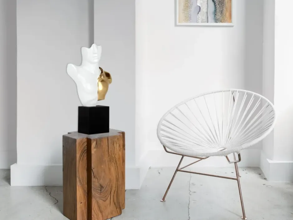 Statues & Sculptures Figurative|Table Top^Divided Titan 52cm White Resin Indoor Sculpture
