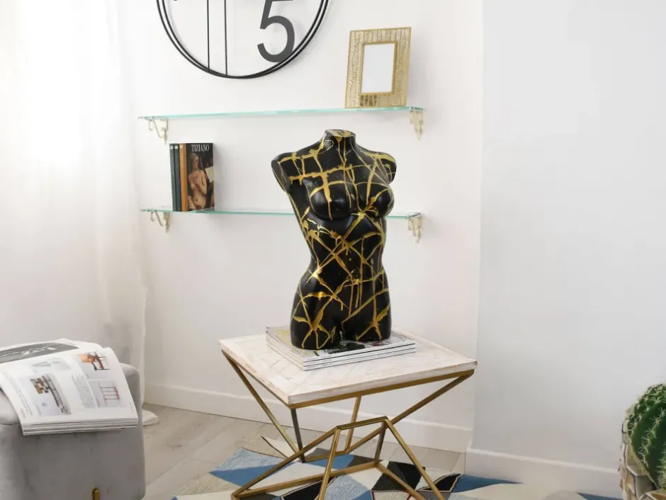 Statues & Sculptures Figurative|Table Top^Divine Torso 50cm Black Resin Indoor Sculpture