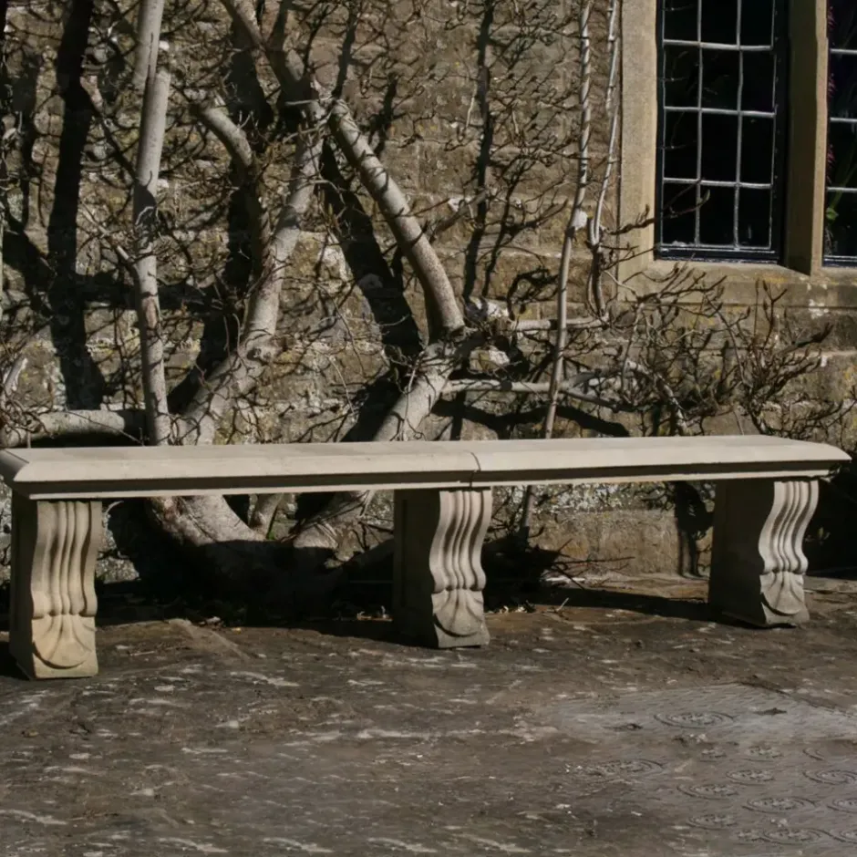 Statues & Sculptures Stone Benches^Double Length Ivy Straight Stone Bench - Large Garden Benches
