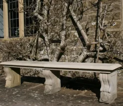 Statues & Sculptures Stone Benches^Double Length Ivy Straight Stone Bench - Large Garden Benches