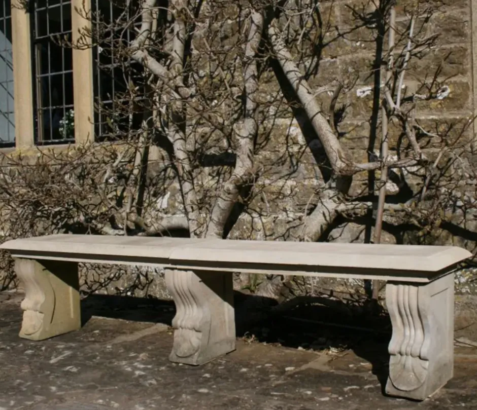 Statues & Sculptures Stone Benches^Double Length Ivy Straight Stone Bench - Large Garden Benches
