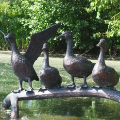 Statues & Sculptures Ducks^Duck Voyage Bronze Metal Garden Ornament