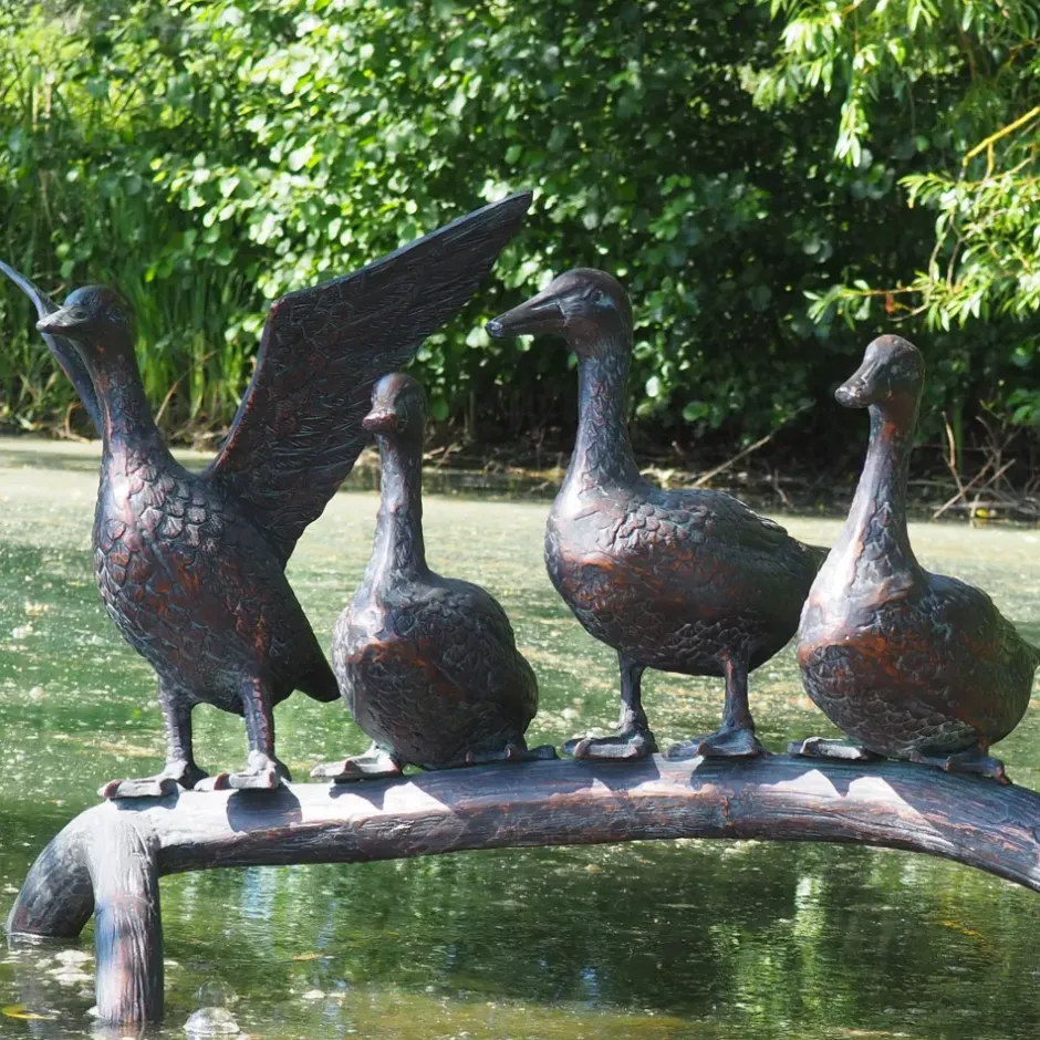 Statues & Sculptures Ducks^Duck Voyage Bronze Metal Garden Ornament