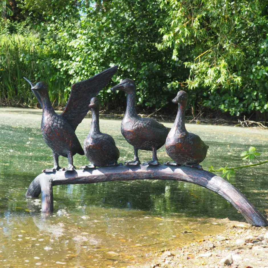 Statues & Sculptures Ducks^Duck Voyage Bronze Metal Garden Ornament