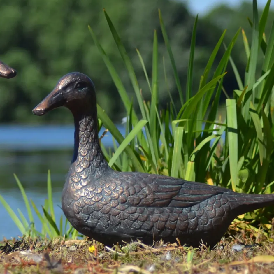Statues & Sculptures Ducks^Ducks Aged Bronze Garden Ornaments