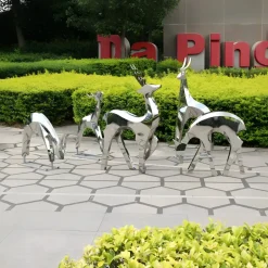Statues & Sculptures Wildlife|Stags & Deers^Dynamic Deer 158cm Metal Garden Sculpture