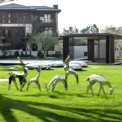 Statues & Sculptures Wildlife|Stags & Deers^Dynamic Deer 156cm Metal Garden Sculpture