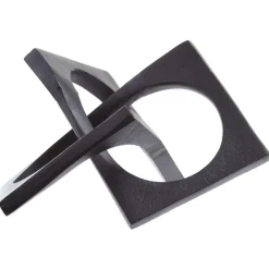 Statues & Sculptures Table Top|Abstract^Dynamic Horizons 13cm Black Metal Indoor Sculpture