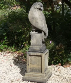 Statues & Sculptures Eagles|Modern^Eagle on Plain Pedestal Modern Stone Garden Statue