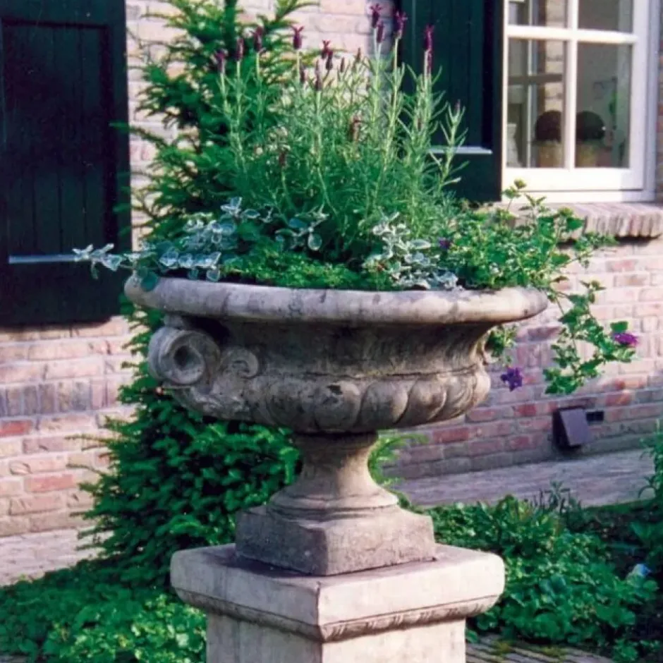 Statues & Sculptures Large|Round^Edwardian Stone Garden Planter