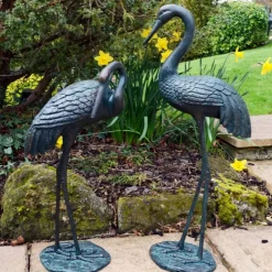 Statues & Sculptures Cranes^Elegant Cranes Bronze Metal Garden Ornaments