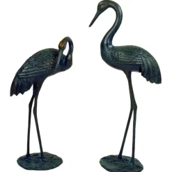 Statues & Sculptures Cranes^Elegant Cranes Bronze Metal Garden Ornaments