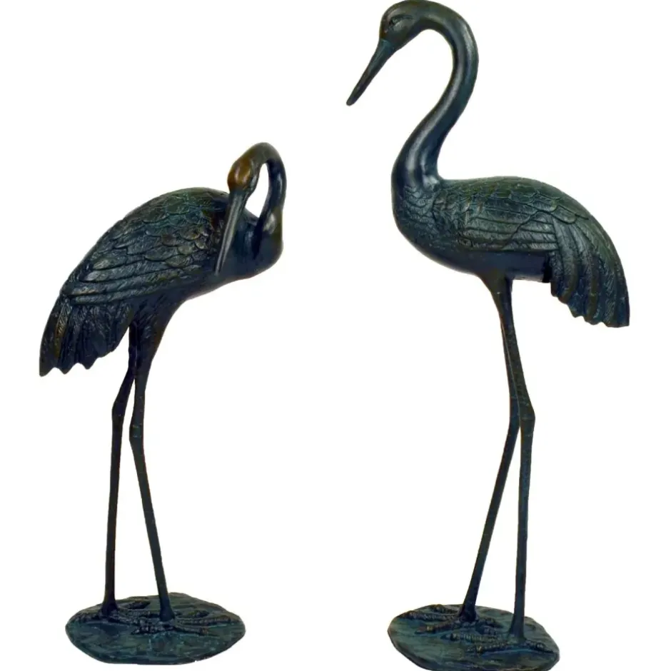 Statues & Sculptures Cranes^Elegant Cranes Bronze Metal Garden Ornaments