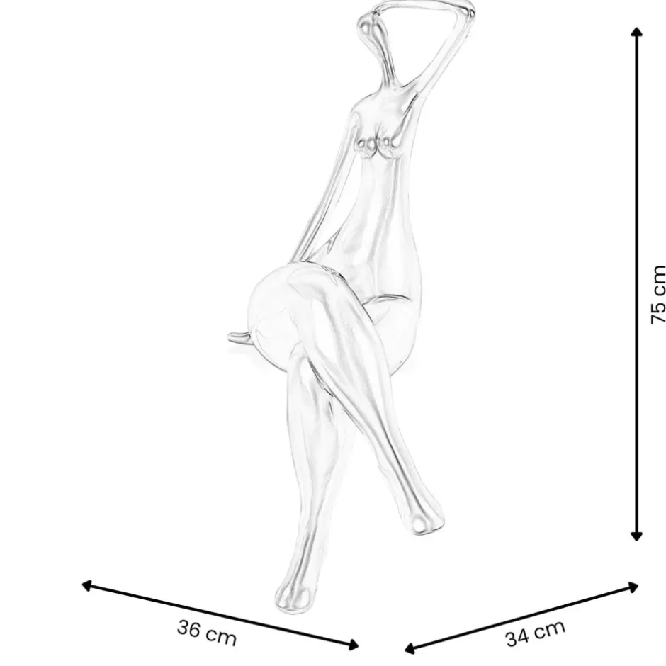 Statues & Sculptures Figurative|Table Top^Elegant Grace 75cm Black Resin Indoor Sculpture