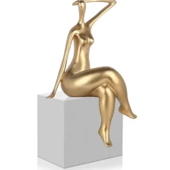 Statues & Sculptures Figurative|Table Top^Elegant Grace 38cm Gold Resin Indoor Sculpture