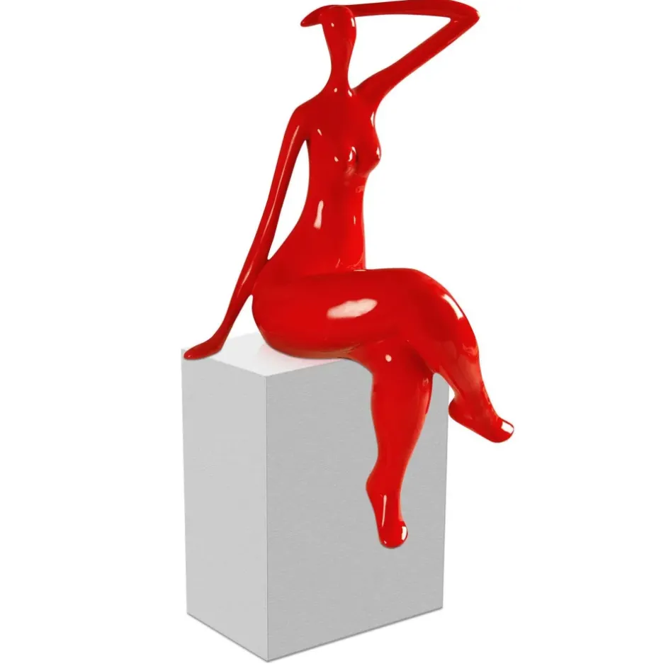 Statues & Sculptures Figurative|Table Top^Elegant Grace 38cm Red Resin Indoor Sculpture