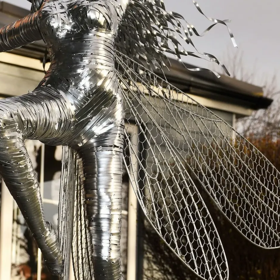 Statues & Sculptures Fairies^Elvina Fairy 90cm Metal Wire Garden Sculpture