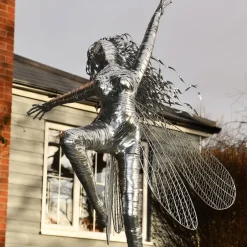 Statues & Sculptures Fairies^Elvina Fairy Metal Wire Garden Sculpture